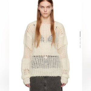 Open YY Knit Cream Sweater